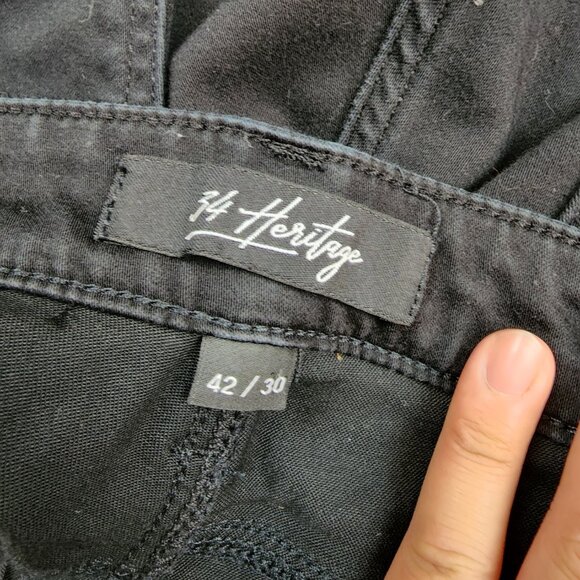 34 Heritage Jeans Mens 42 X 30 Charisma Classic Fit Black Rise Dark Wash Denim - Picture 8 of 8